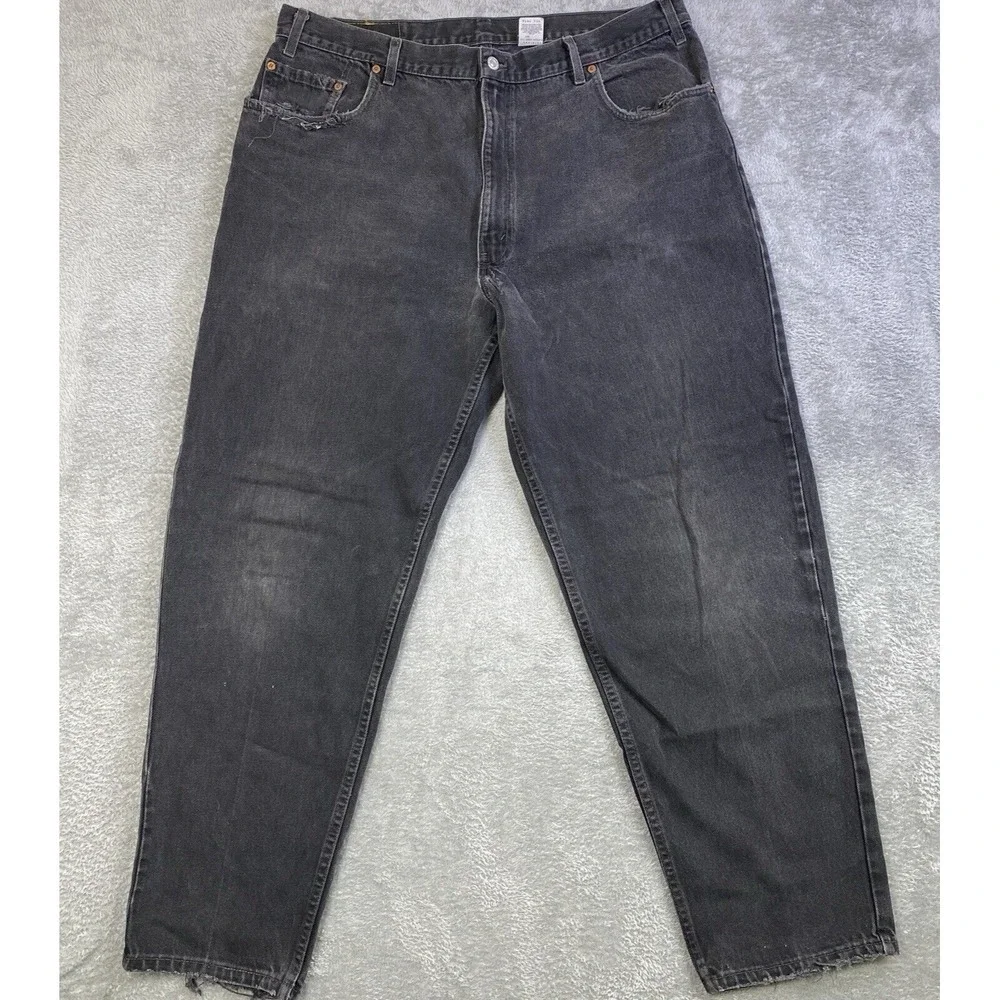 VTG Levis 560 Jeans Men Black 42x32 Loose Fit Tapered USA Made 90s Y2K Grunge
